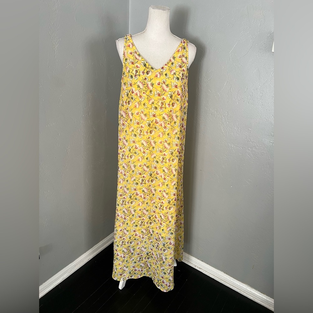 Philosophy Yellow Floral Maxi Dress. Size M